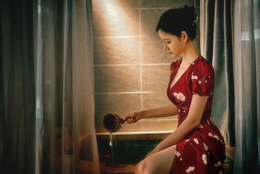 年年在山间温泉的秘密：一场红裙与水汽的缠绵 The Secret of Hot