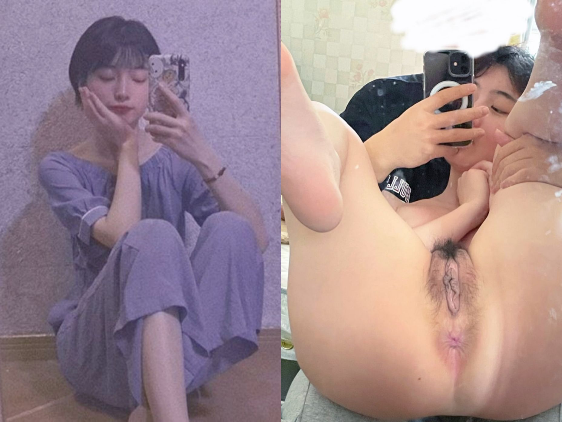 反差婊：左边给朋友看，右边给男朋友看（VIII） Contrast bitch：