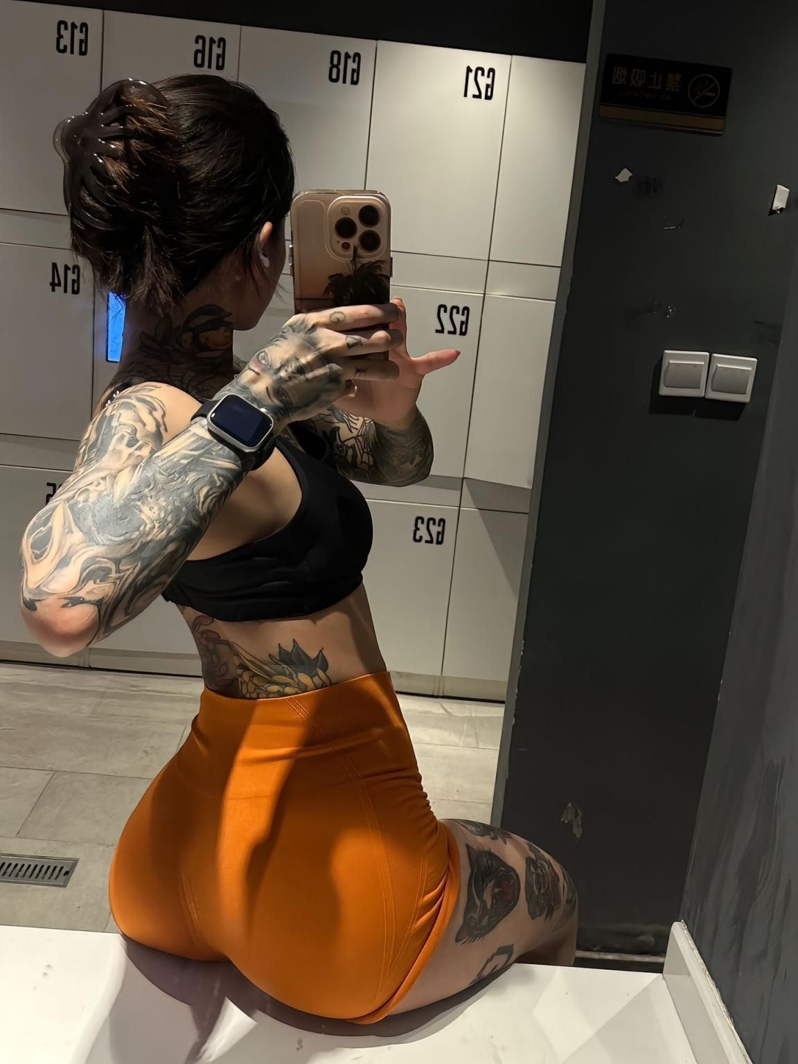 极品刺青美女健身房私照曝光！火辣身材，纹身诱惑，令人血脉喷张！ Private