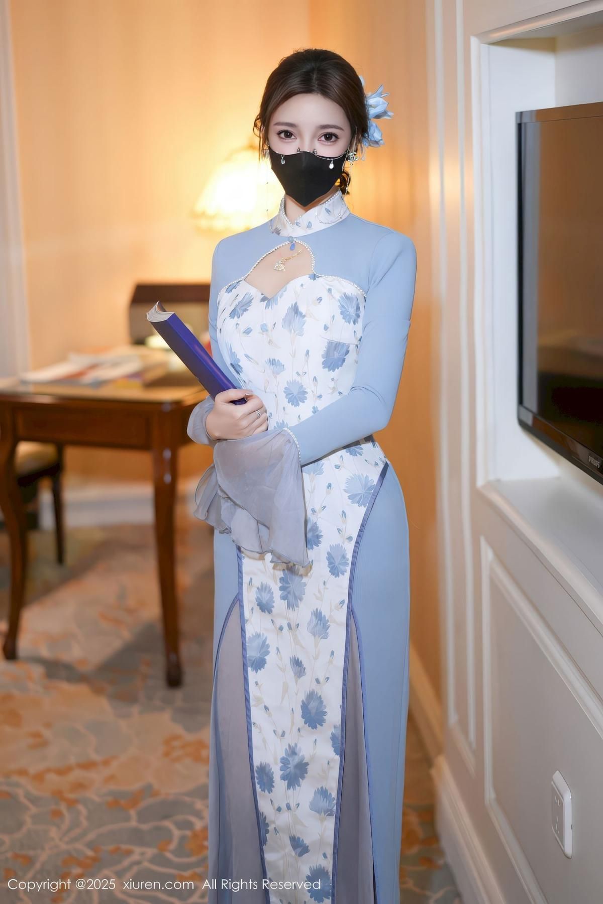 Twins桃桃蓝色连衣裙白丝主题美丽写真 TwinsPeach blue dr