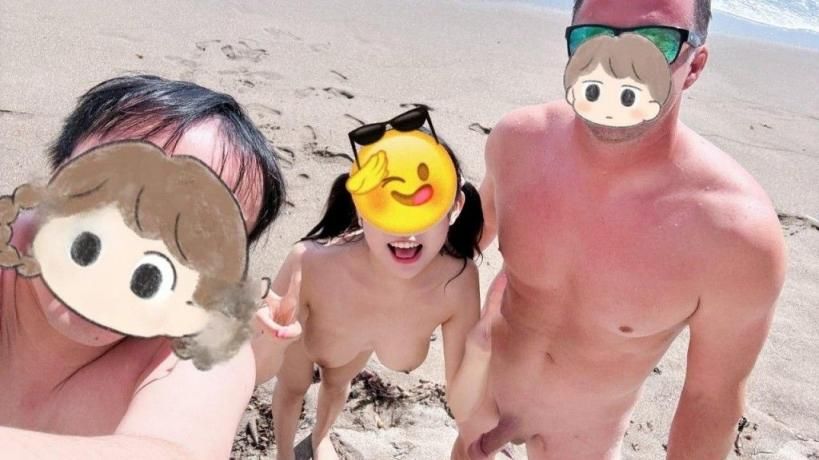 双马尾白虎骚萝莉的开心3P假期（1） A happy 3P holiday fo