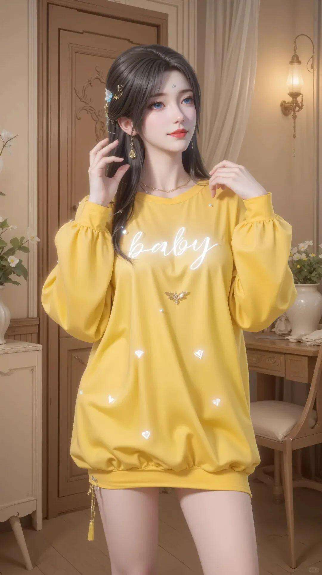 秋水伊人玉肌生香轻风拂过少女秀发轻柔优雅姿态展现迷人风采 The scent o