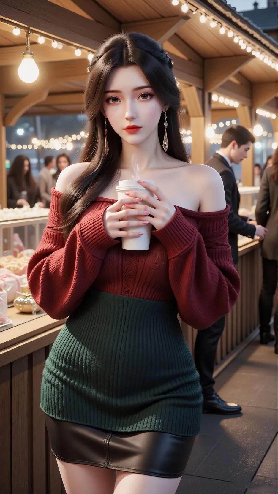 回眸一笑百媚生冬日集市邂逅温柔女孩儿 Looking back and smil