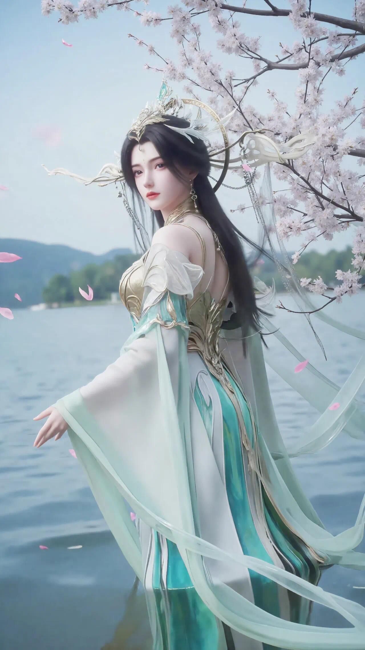 国风仙子：春日湖畔的曼妙身姿 The fairy in the Chinese