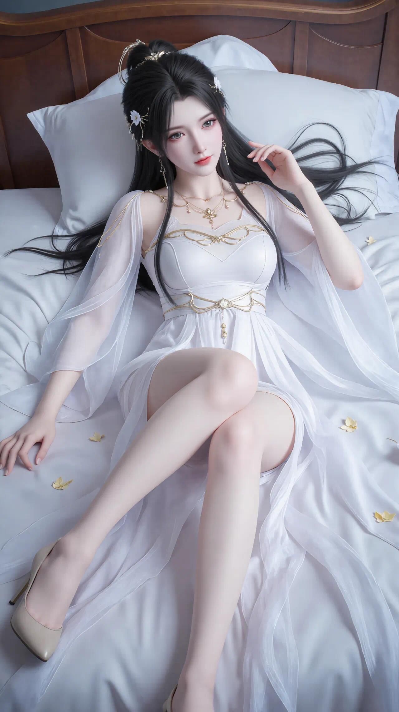 国风动漫之十四：绝色佳人，轻纱薄衣，春光乍泄