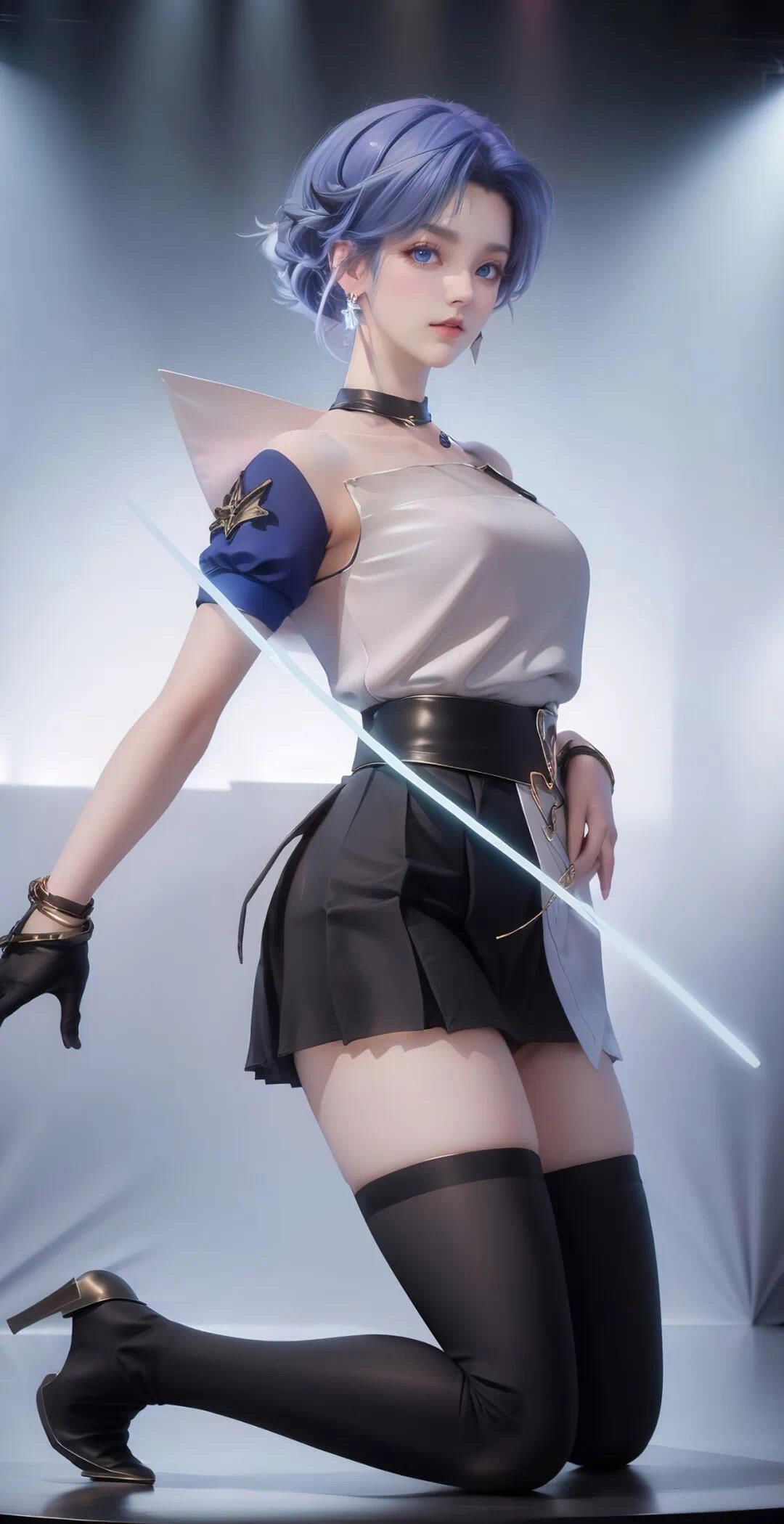 国风动漫之十六：紫发少女的魅惑之夜，丝袜美腿，绝美身姿，令人心跳加速的视觉盛宴