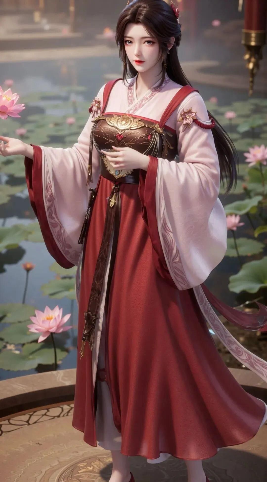 绝色佳人：莲池畔的诱惑&mdash;绝美古装女子写真，高清壁纸，古风美女，旗袍，汉服，写真，