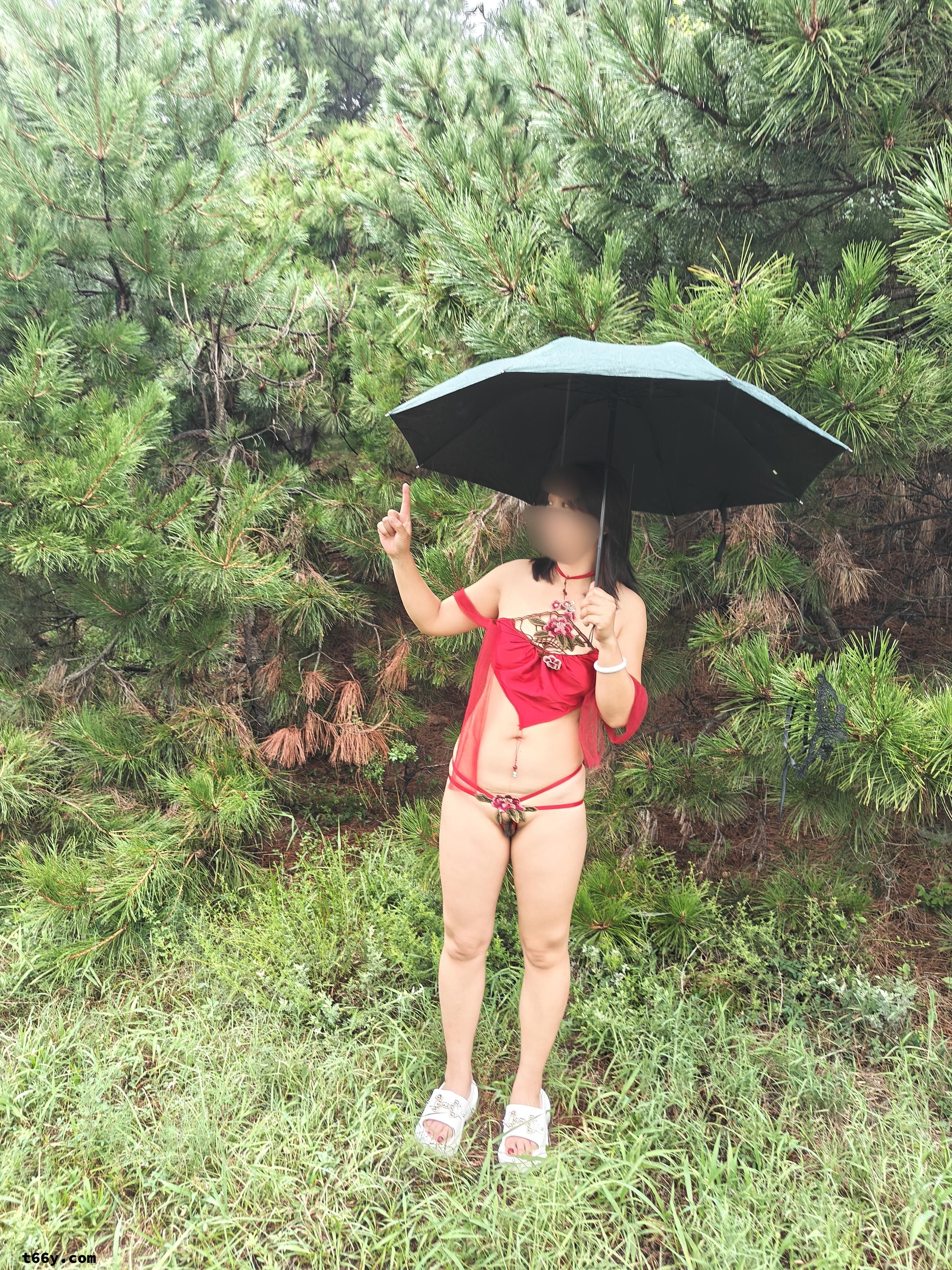 松林里骚人妻的露出 The reveal of the slutty wife