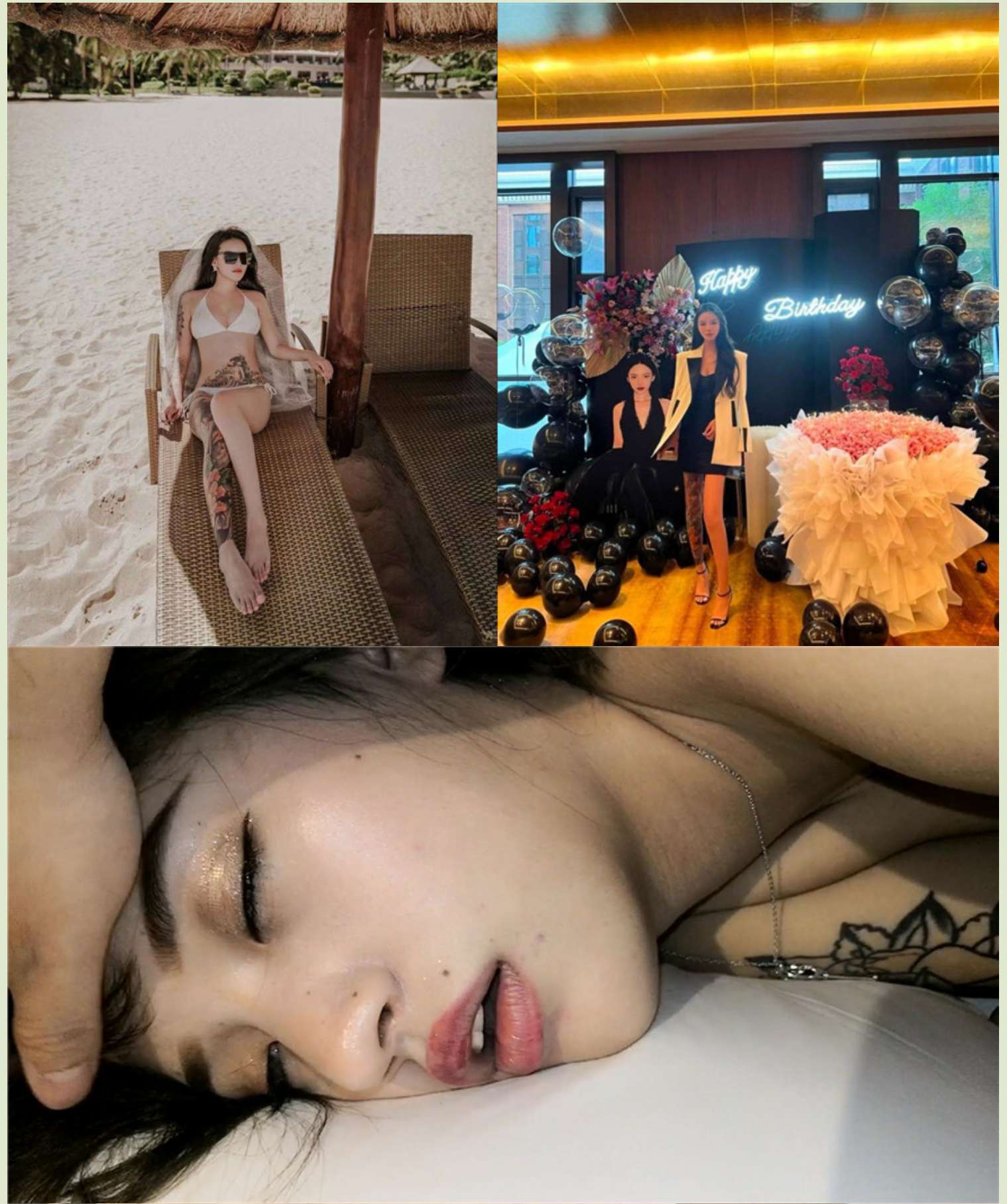 刺青小网红参加富二代的生日派对❤️被下药迷翻各种道具爆插大黑B The tattooed internet celebrity attended the birthday party of the rich second generation❤️ She was drugged and fucked with all kinds of props and fucked her big black pussy