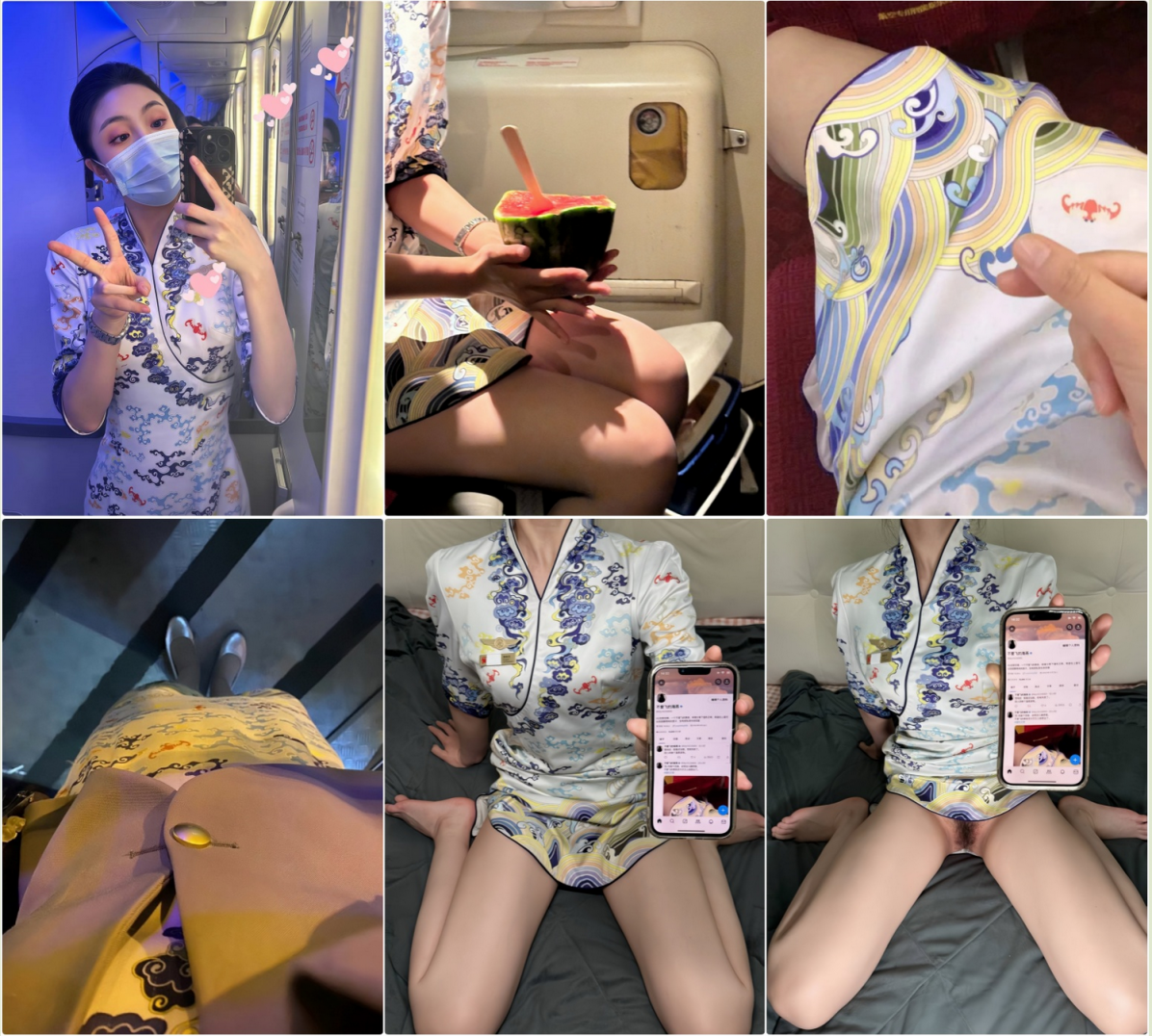 航班刚落地就被土豪金主带到酒店，下班衣服都没有换直接开操 As soon as