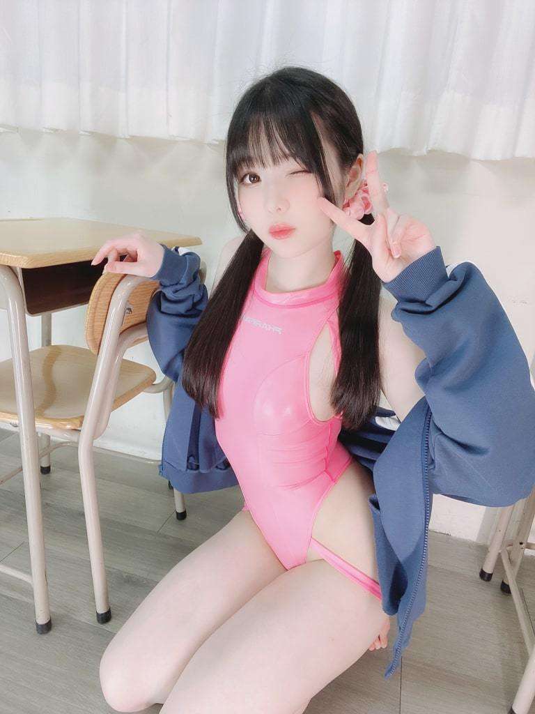 霜月shimo  Pink Swimsuit 粉色泳装 Shimozuki Shimo  Pink Swimsuit Pink Swimsuit