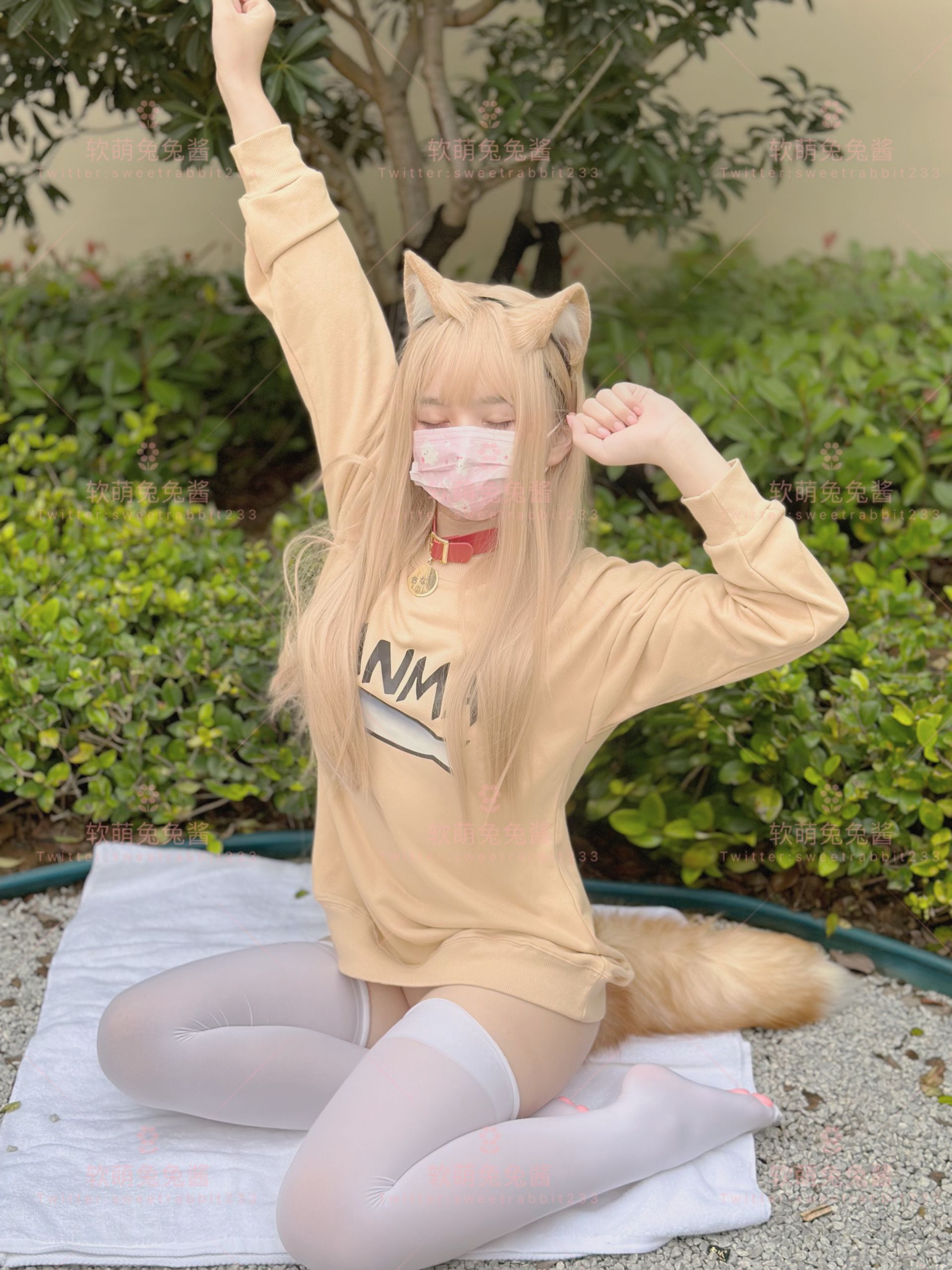 软萌兔兔酱  爱猫人士 Soft and cute rabbit sauce