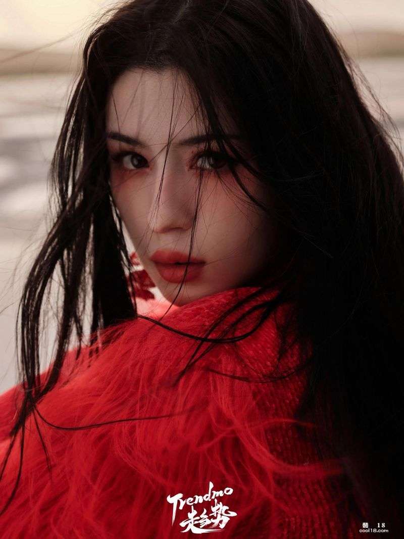 趋势摄影炙烈红衣&mdash;哈妮克孜[高清套图] Trend Photography Hot Red Dress&mdash;Hanikezi [HD Photos]