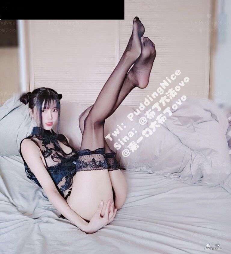 布丁大法旗袍吊带黑丝超透视 Pudding DafaCheongsam Suspender Black Silk Super Seethrough