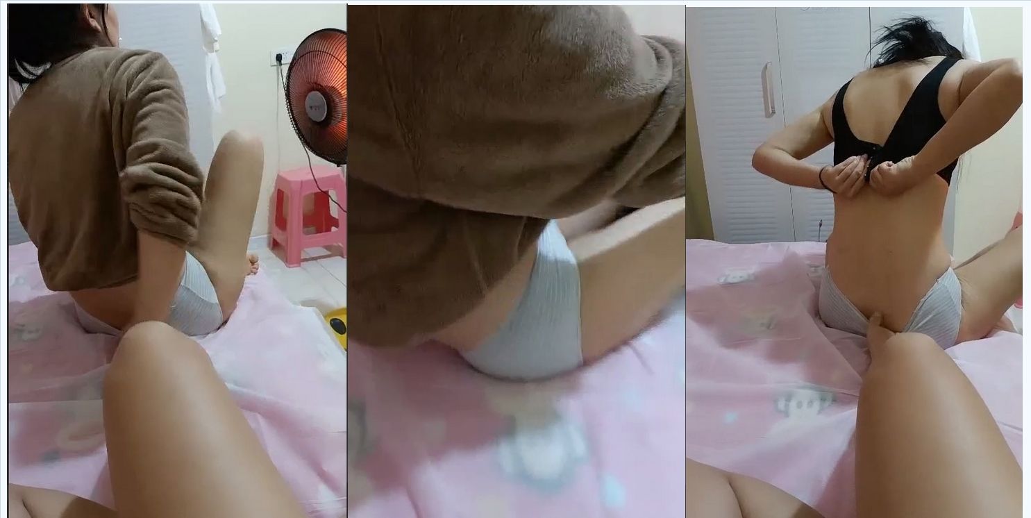 水逼少妇，淫水流湿半个床单 高潮叠起 Young woman with wet pussy, her vaginal fluid wets half of the bed sheet, she has multiple orgasms