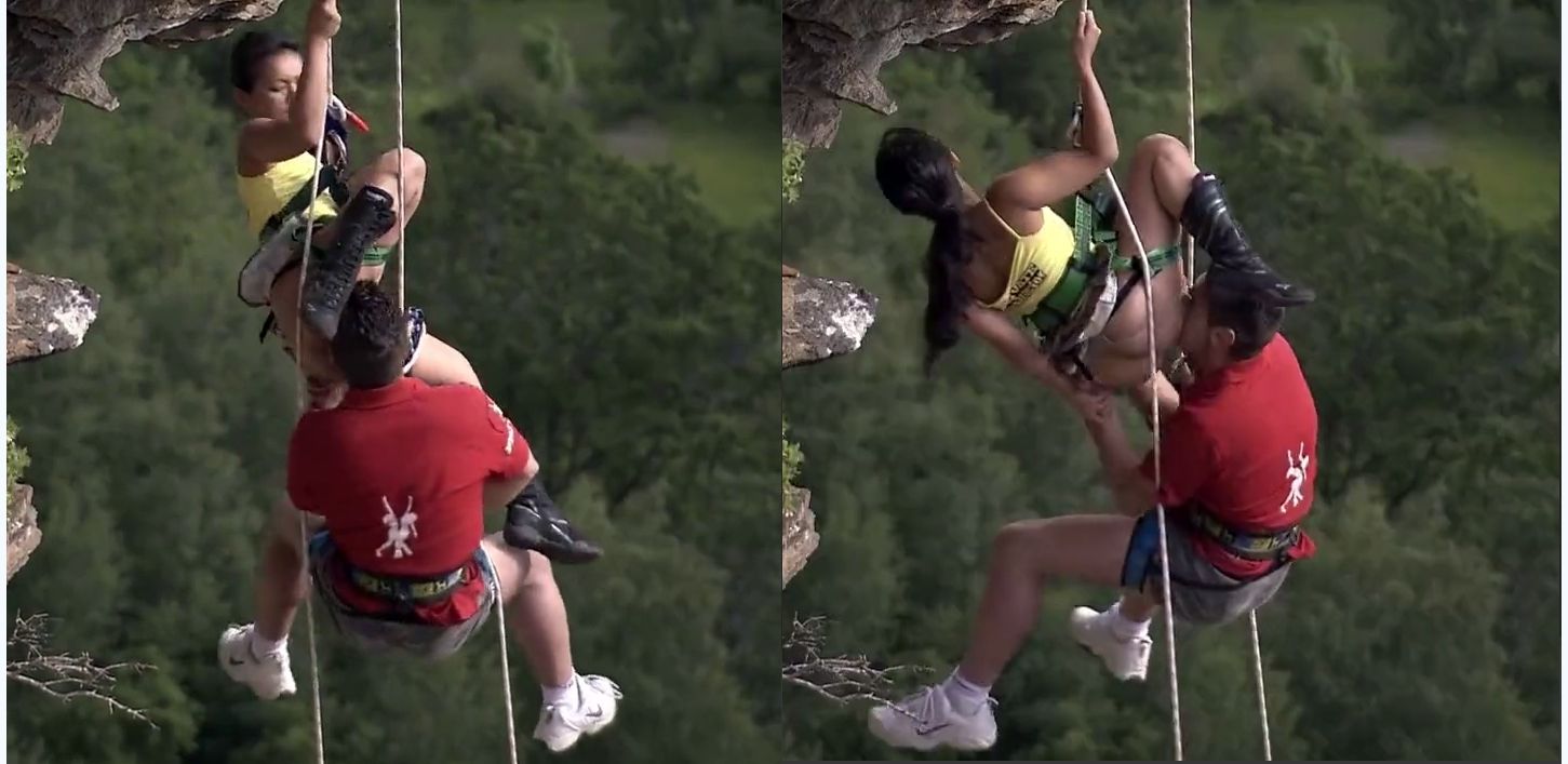 攀岩爱好者 高空做爱 挑战一切不可能 惊险刺激 Rock climbing enthusiasts have sex at high altitudes, challenging the impossible and thrilling