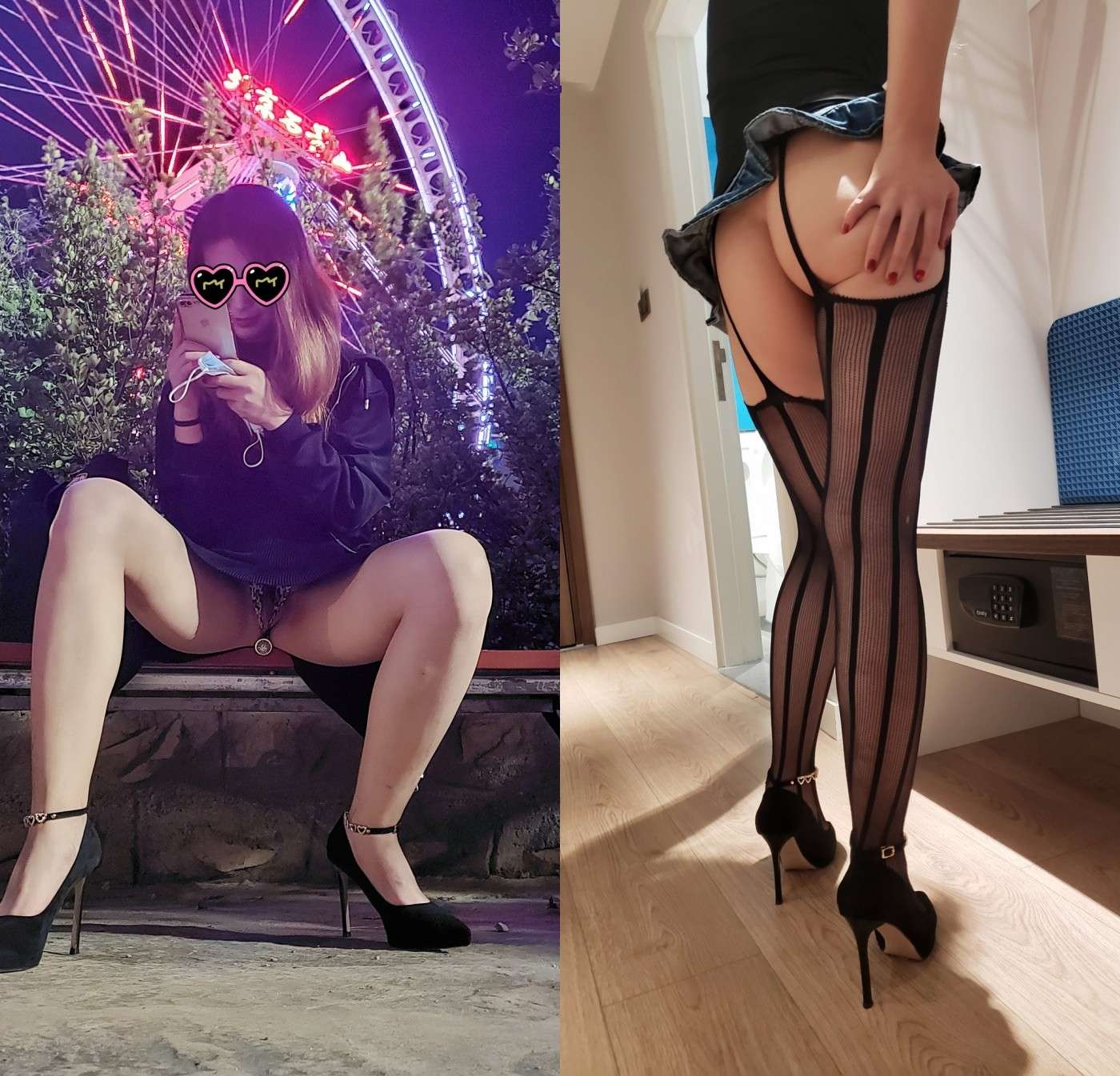 淫荡夫妻不雅私拍流出，翘臀骚货公园露出调教啪啪潮喷 Indecent private photos of a slutty couple leaked, and a slut with a pert ass was exposed in the park for training and sex, and squirted