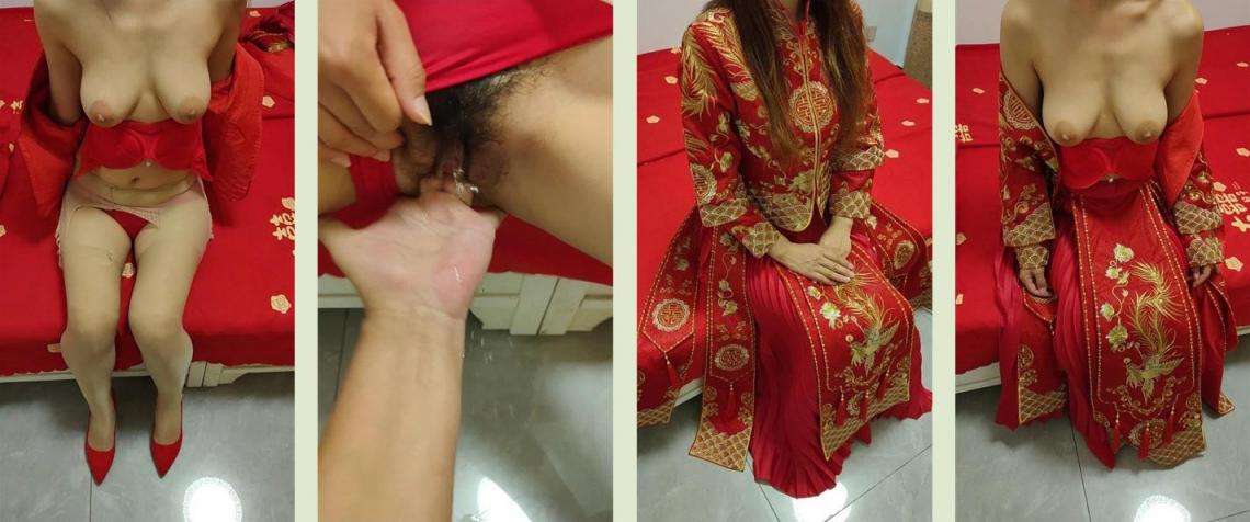 巨乳嫂子穿婚纱被我操 My busty sisterinlaw wears a wedding dress and gets fucked by me