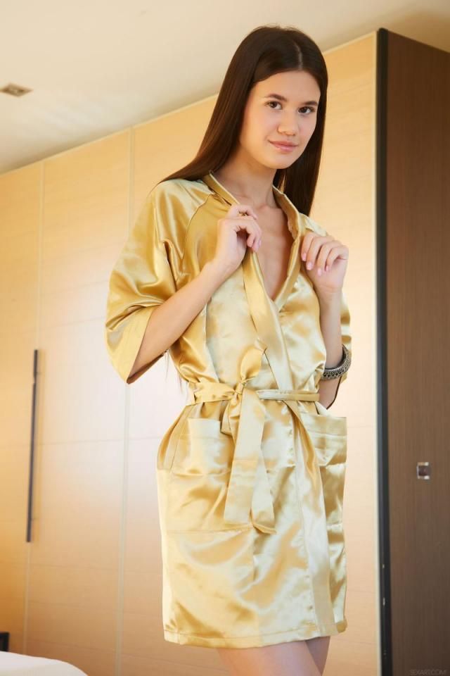 金丝睡袍下的诱惑：一位美女的香艳私密时光 The Temptation Unde