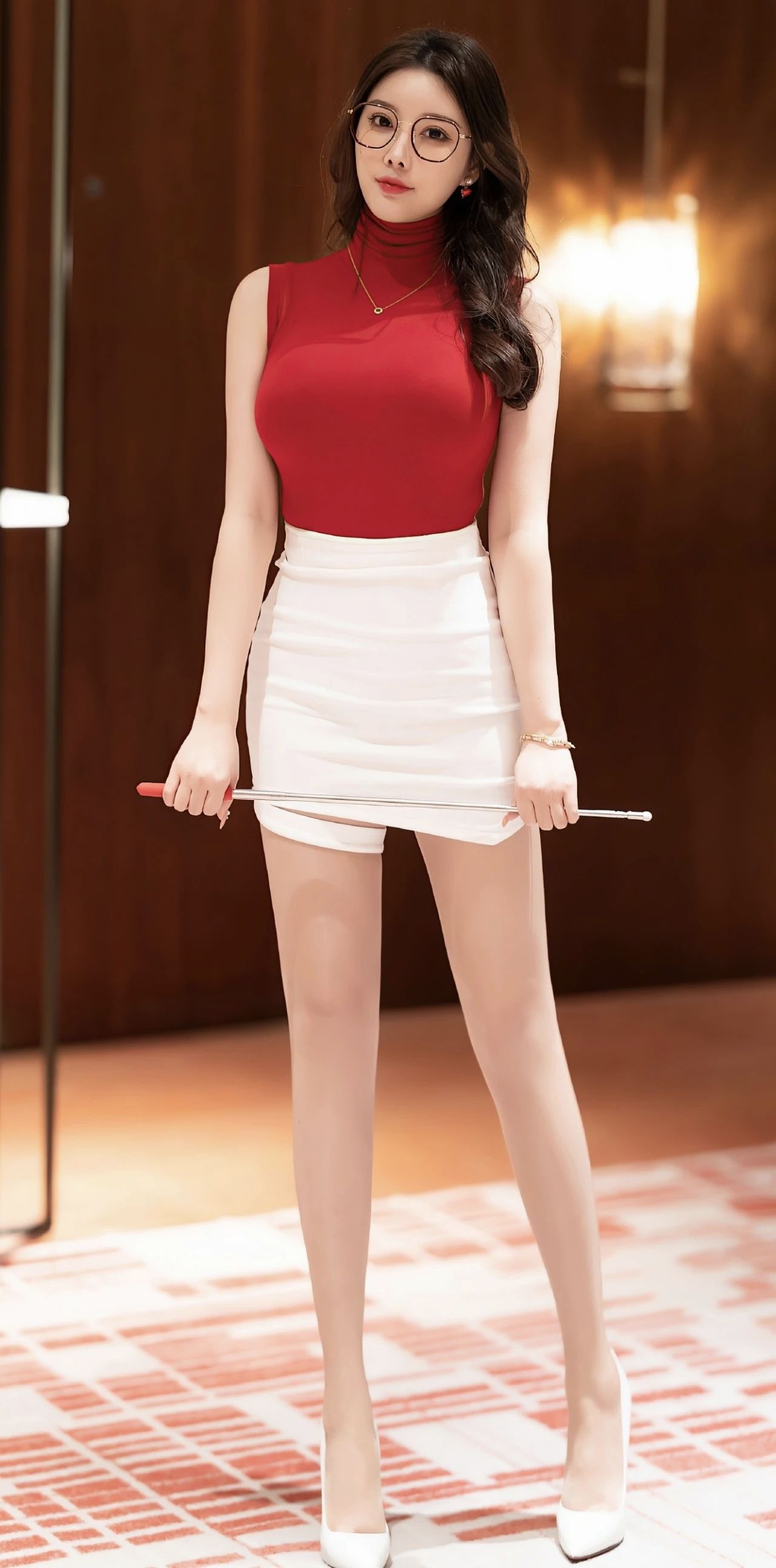 包臀裙，高跟肉丝大长腿 Hiphugging skirt, high heel